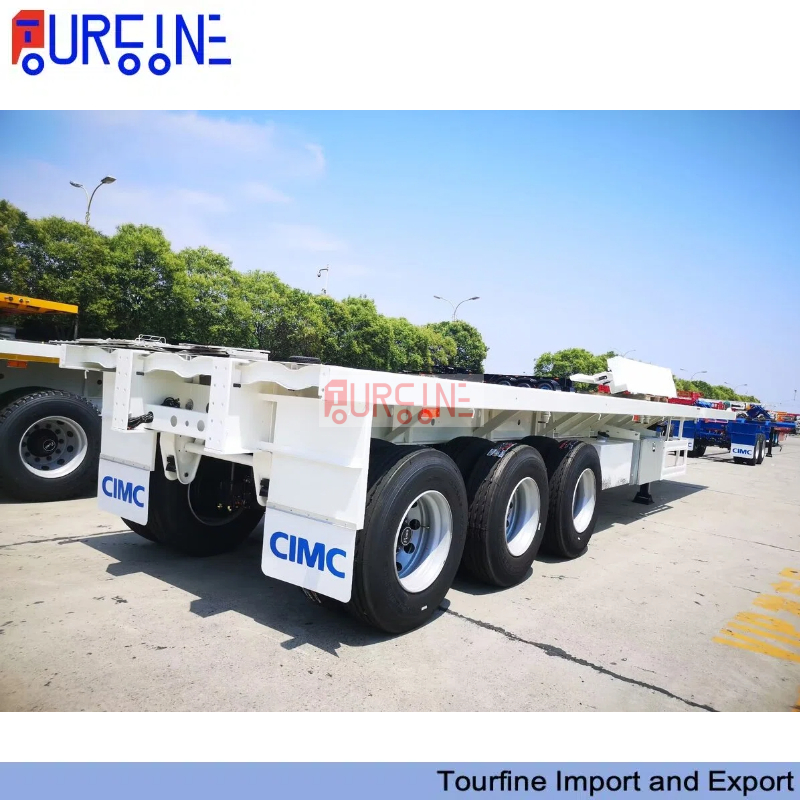 Commercial Tri Axle 40FT Flatbed Semi Trailer For Container And Cargo Transportation