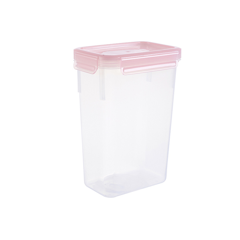 Transparent Rectangular Fresh-Keeping Storage Box for Fruits Vegetables Snacks Grains Moisture-Proof Sealed Jar for Kitchen Use