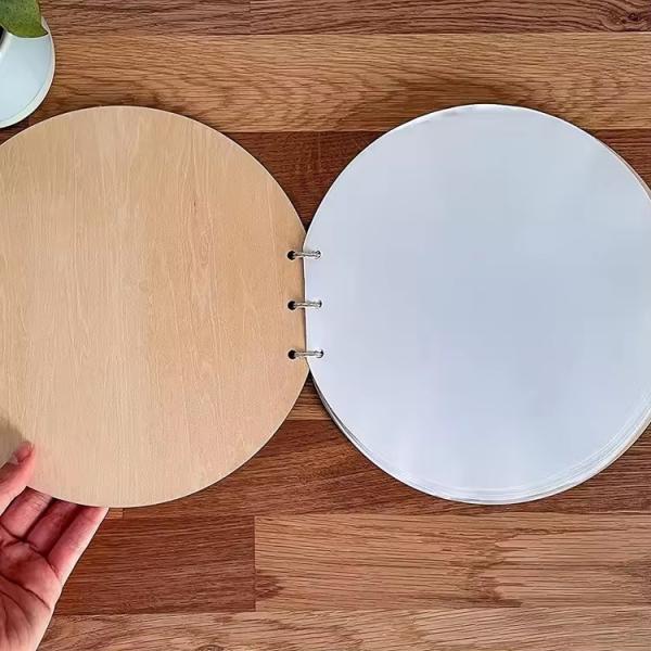 Handcrafted Plywood Baby Shower Souvenir Guestbook  Milestone Wooden Circles