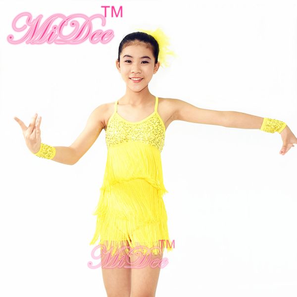 Purple Confetti Latin Dance Costumes Biketard sequined bust With Fringes Skirt