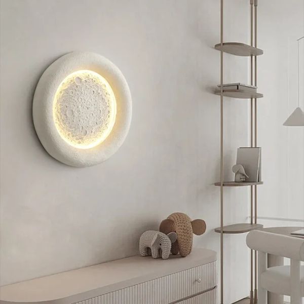 kids room decorative lighting fixture cream breeze Minimalist Wabi Sabi moon ceiling light(WH-MA-302)