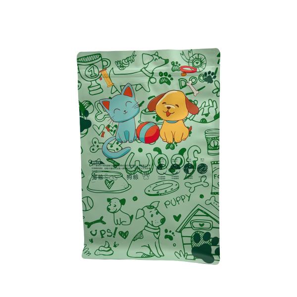 Custom Food Grade Sustainable 1.0kg Reclosable Ziplock Stand Up Square Bottom Pouch for Dog Cat Pet Food Packaging
