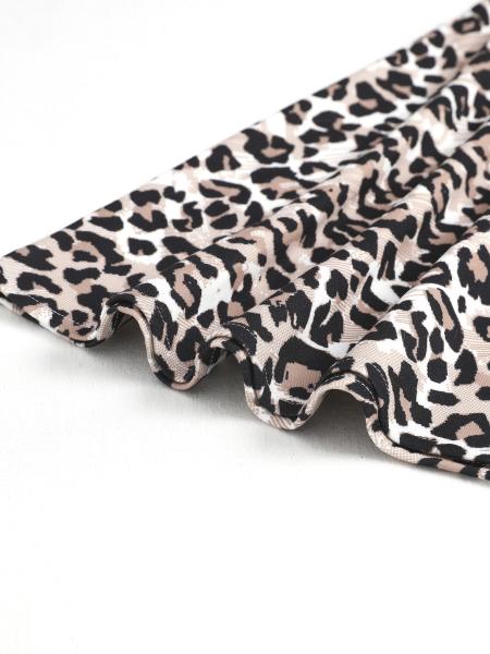 Saias curtas e vestidos de poliéster Impressão de padrões de leopardo para meninas