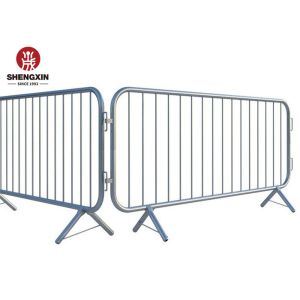 Traffic Pedestrian 1m Tall Crowd Safety Barriers Galvanized Detached Feet