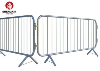 Traffic Pedestrian 1m Tall Crowd Safety Barriers Galvanized Detached Feet