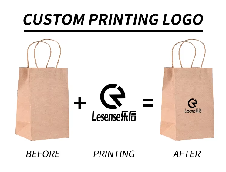 Luxury Brown Kraft Paper Bags Valentine's Day Limited Edition Custom Gift Bags with logo Hard Takeout Coffee Bag for Party Favor