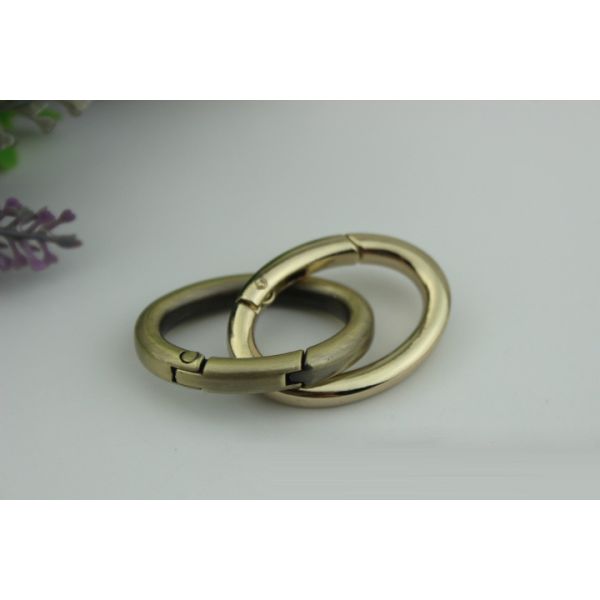 Fashion Strong Zinc Alloy Purse Making Hardware Spring Opening O Rings 29MM For Strap
