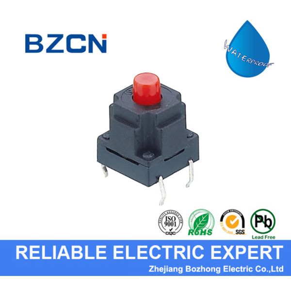 Taping Type Waterproof Tactile Switch Plastic Button Thru Hole DIP Terminal