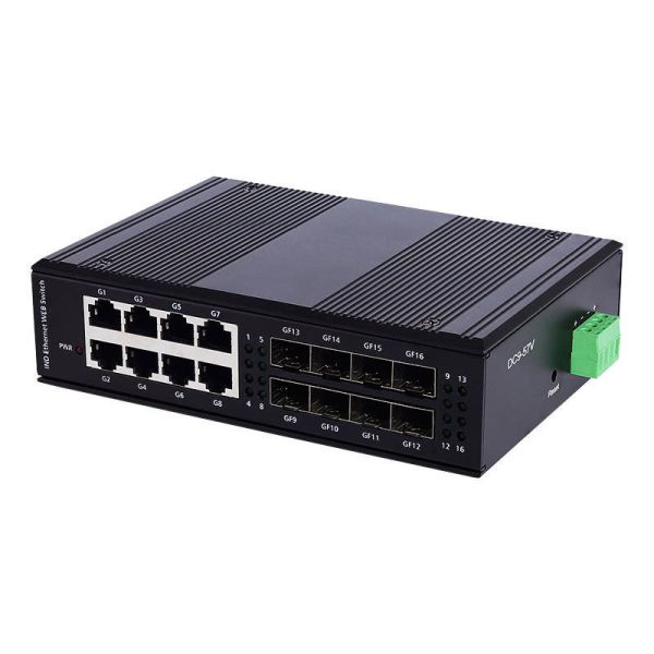 Industrial Smart Web Managed Gigabit POE Switch 8 SFP 8 Gigabit POE Ports