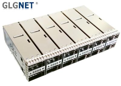 Press Fit Monut Type QSFP28 Cage 2x6 Stacked Outer Light Pipe Supports 100G Ethernet