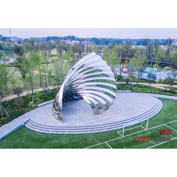 Large Stainless Steel Park Sculpture for Landscape Modern Metal Landscape Sculpture