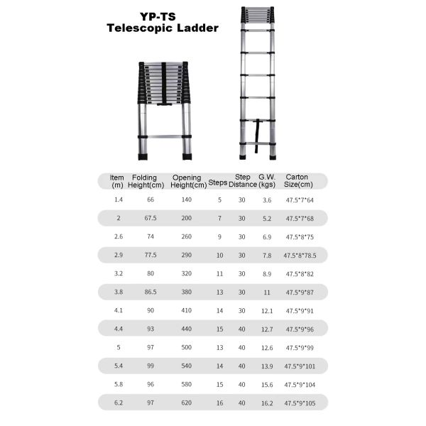 Multi-Purpose 4.4M Aluminum Telescopic Ladder for Various Applications