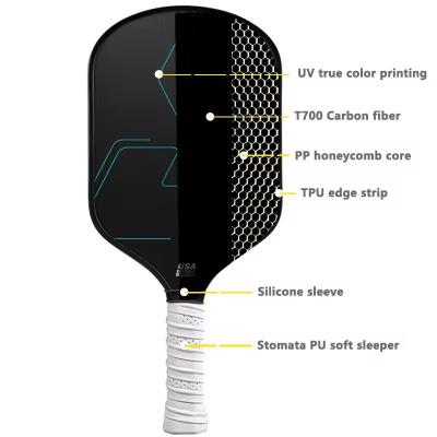 230g PP Honeycomb Core Pickleball Paddles With Cold Cut Graphite T700 Carbon Fiber