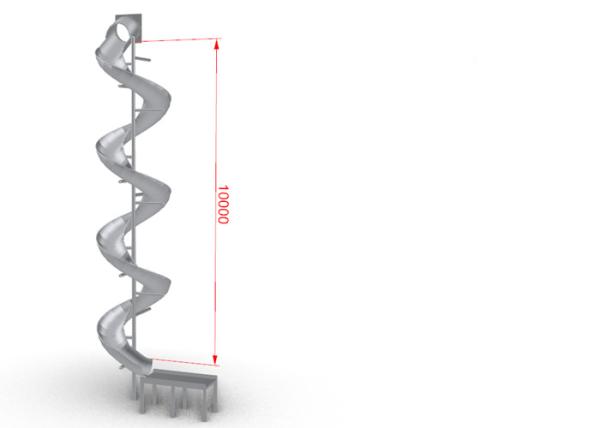 Outside Colorful Spiral 80cm Stainless Steel Slides Led Light