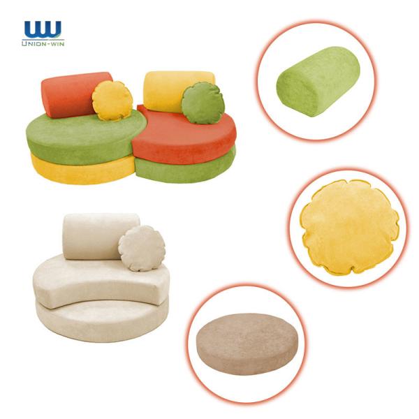 Kid'S modular foam play couch Furniture Circle Sofa With Micro Suede Fabric