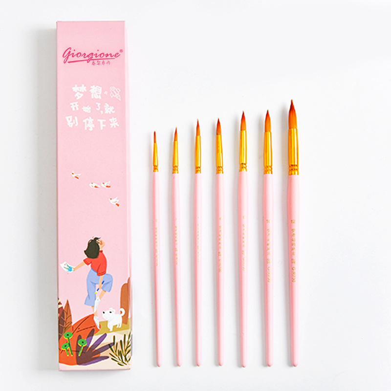 Nylon Wool Nickel Copper Tube Watercolor Oil Painting Brushes Acrylic Paint Brush For Kids