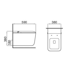 Wall Hung Smart Toilet with Bidet Heated Seat and Air Dryer