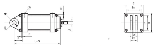 QGA QGB Big Bore Air Cylinder 32 to 400 with Cushion and CA CB TC Flange