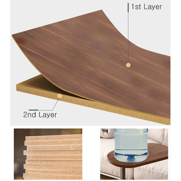 Oval Snack C Shaped End Table, Side Sofa Coffee Slide Under Night Stands for Bedrooms Tray