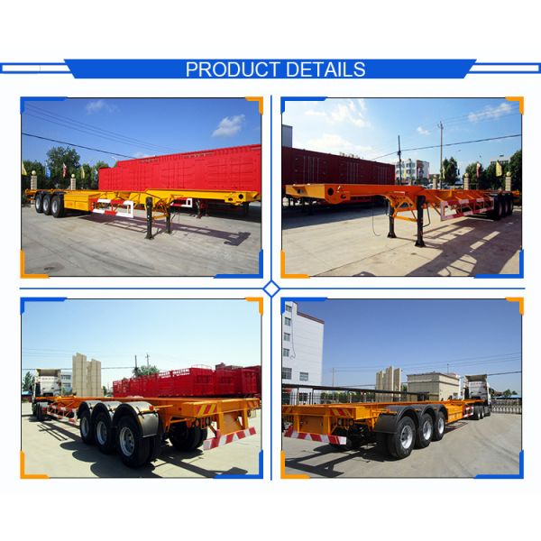 Tri-Axle 13t/16t Semi Trailer for Truck Tractor Skeletal Ship Container