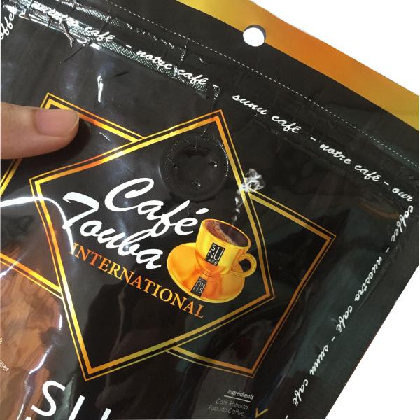 Custom Printed Compostable Biodegradable Food Grade Kraft Paper Cafe Coffee Packaging Bag Zip Packing Pouch With Plastic Valve