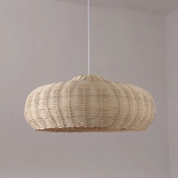 Dining Room Lamp Cafe LED farmhouse Village Vintage Handmade Wicker Pendant Light(WH-WP-112)