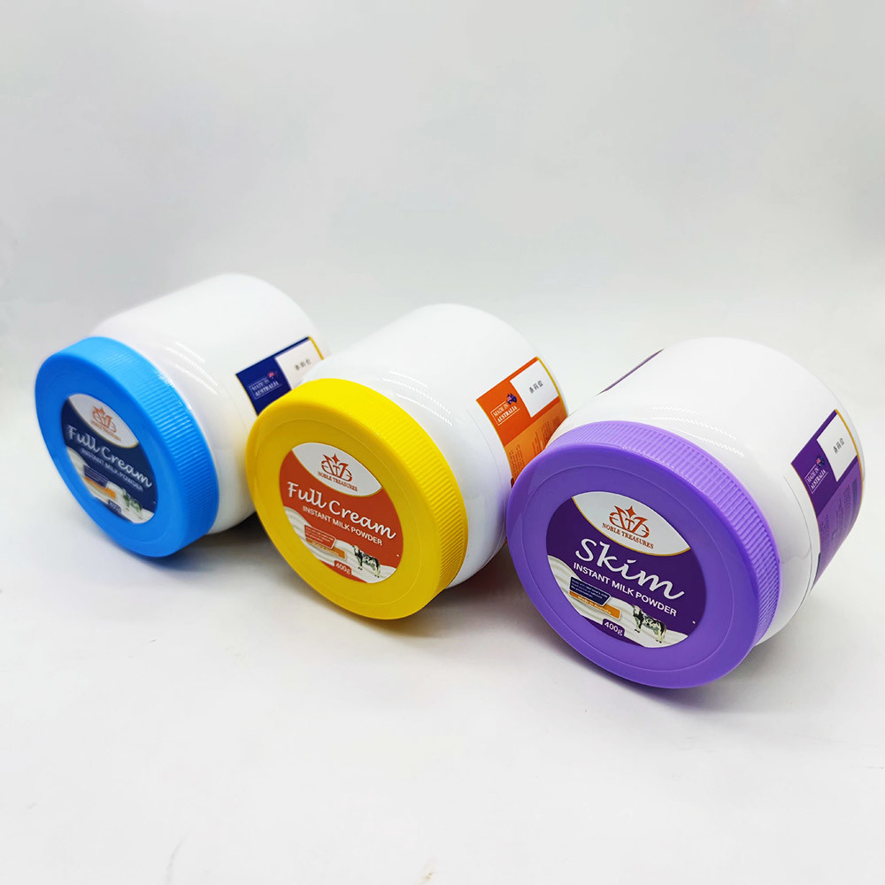 Широковолосая PET пластиковая пищевая порошок молока банка с крышками и этикеткой для сывороточного белка порошок упаковки