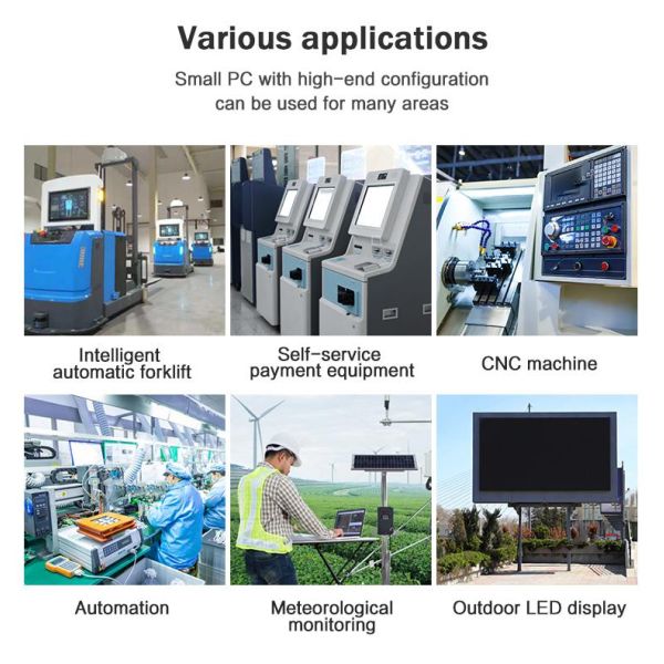 Intel Core I5-8500T Алюминиевое шасси Мини-ПК, безвентационный промышленный ПК IBOX-605