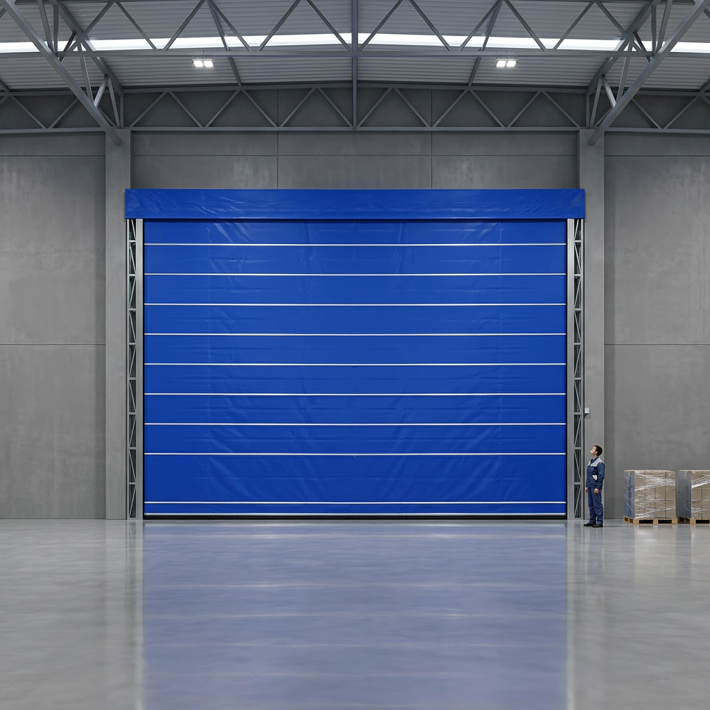 Wind Resistant Stacking High Speed Door Custom Size for Large Industrial Openings