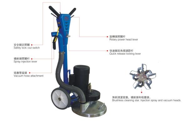portable Domestic laminate floor cleaning machine 750W 150RPM for Home , School , office