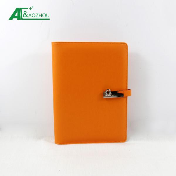 Middle Size Refillable Calendar Organizer Orange Color 6 Metal Ring Binding