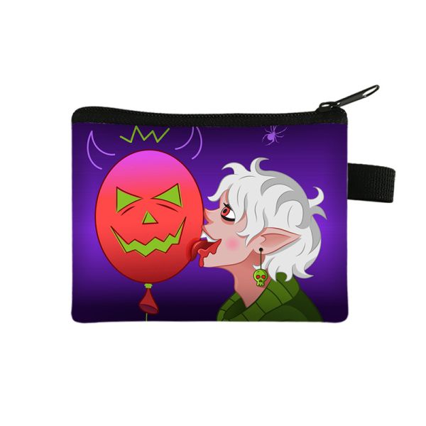 2024 Halloween Cartoon Purse Children's Portable Small Wallet with Printed Design