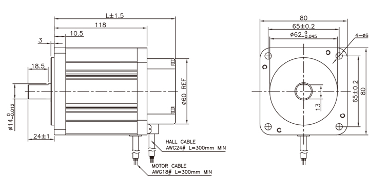 316W Water Cooled Brushless DC Motor