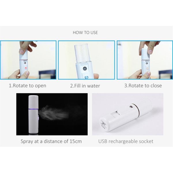 Охладитель с вентилятором USB Protable мини беспроводного Nano лицевого распаровщика увлажнителя брызг перезаряжаемые