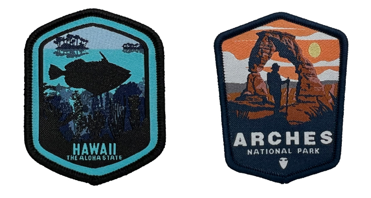 Естественные сериалы паркуют утюг сплетенный таможней заплат дизайна On/Sew на для одежде/сумках