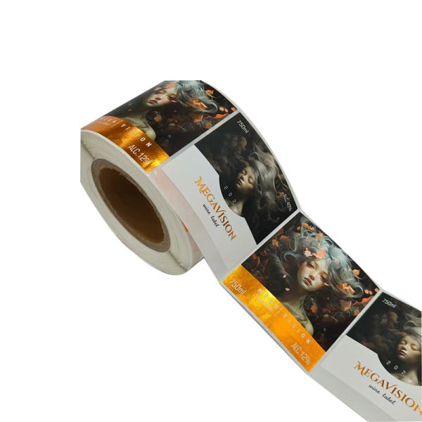 Custom logo Design Luxury Printed Juice Water Bottle Label Packaging Label Gold Foil Stamping Rich Texture Sticker