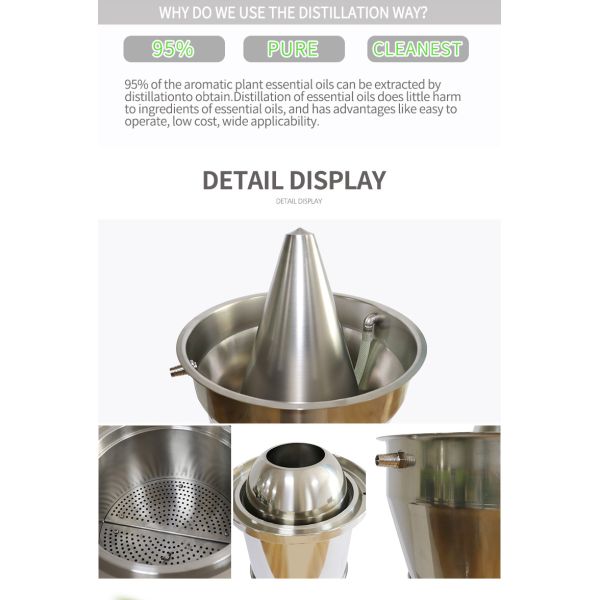 10L Rose Essential Oil Extracting Machine with Water Steam Distillation Apparatus and Small Capacity