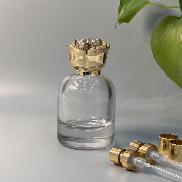 Couvercle de parfum Gold Rose Zamak et couvercles de bouteille personnalisés pour emballage de parfum de luxe