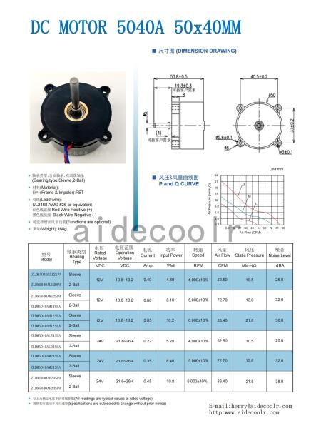 5040 resistentes motor sem escova 12V 4.3x3.5cm impermeáveis da C.C. pretos
