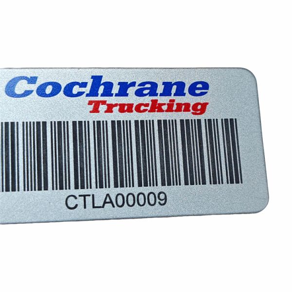 Custom Black-on-Silver High-Scannability Aluminum Barcode Labels