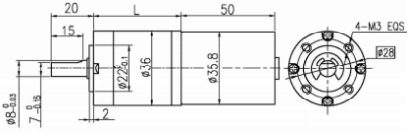 9V-16V 36 мм OD бесстыковой дисковый трансмиссионный механизм 4 поля