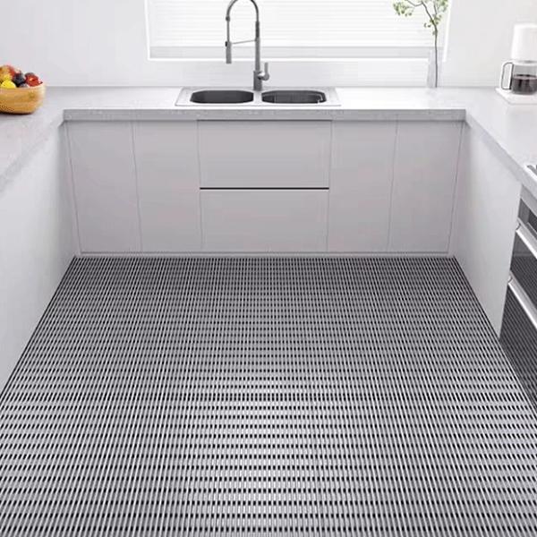 Grey PVC Anti-Slip Cushion Tube Shower Bath Mat 12MM Thickness