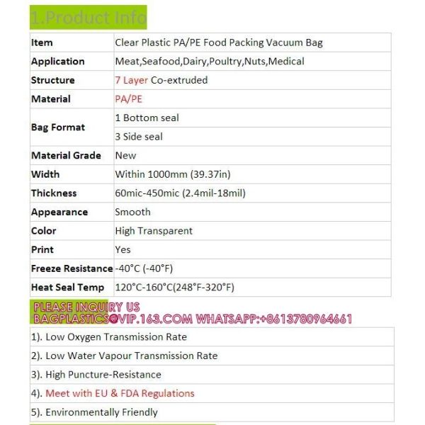 Nylon Lldpe Meat Cheese Shrink Film Bag Packaging Transparent Printing Shrink Film