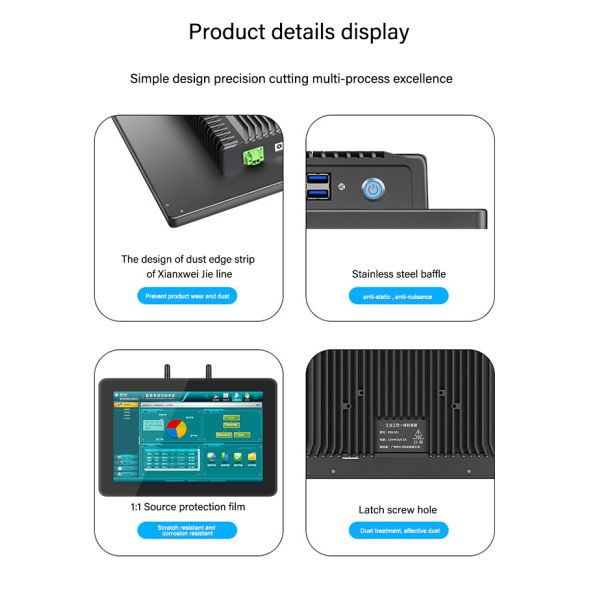 12/10/7 Inch Fanless Integrated Front Panel Pc Case I3 I5 I7 Industrial Ip65 Industrial Capacitive Touchscreen Embedded Panel Pc