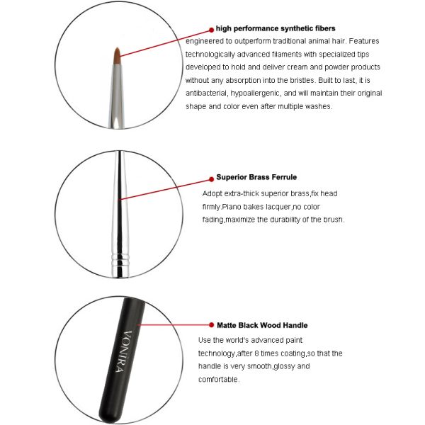 Высококачественным сплющенная штрафом щетка макияжа вкладыша глаза с волосами Таклон Веган