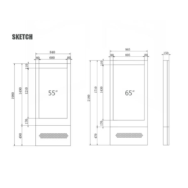 65 inch Outdoor All aluminum High Brightness Digital Signage