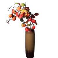Anti decoração macia Desktop de desvanecimento da casa vermelha artificial da árvore de fruto do caqui