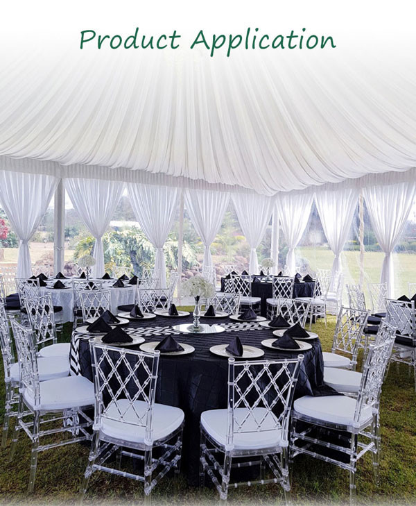 Невеста холит банкет свадьбы смолы предводительствует Stackable диамант Кристл Chiavari 40x40x92cm