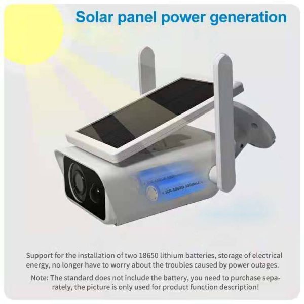 Solar Panel Motion Detection Siren Alarm 1080p Pt Smart Wire-Free 4g Outdoor Camera