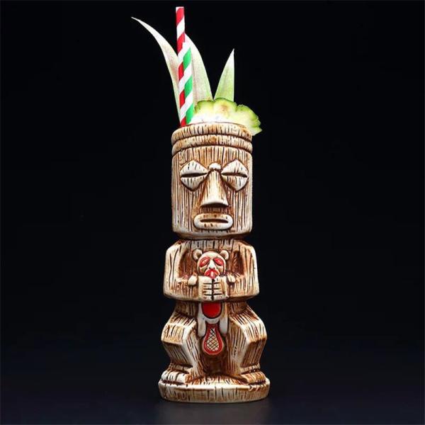 Creative Ceramic Tiki Mugs Hawaiian Cocktail Mug  Porcelain Beer Wine Mug Drinkware